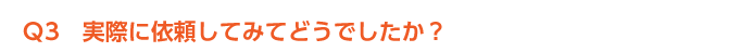 Ｑ3　 実際に依頼してみてどうでしたか？