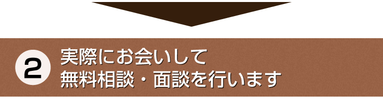 実際にお会いして無料相談・面談を行います